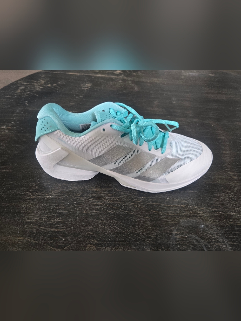 Adidas Adizero Ubersonic 5 Women's Athletic Sneakers - Aqua/White/Silver - Picture 5 of 11